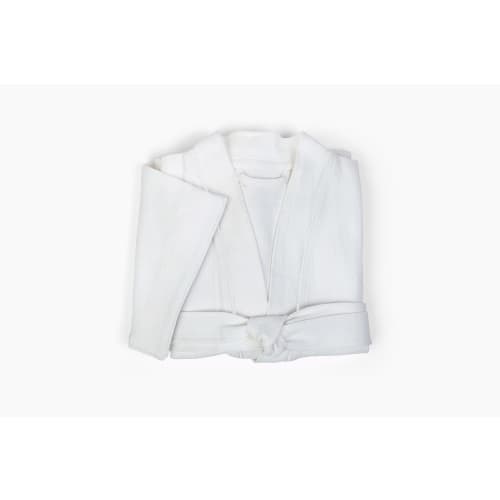 BOKSER Imperia Bathrobe, 100% Cotton, Kimono Collar, 48" L, White